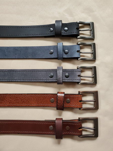 All 5 dress belt colors shown.