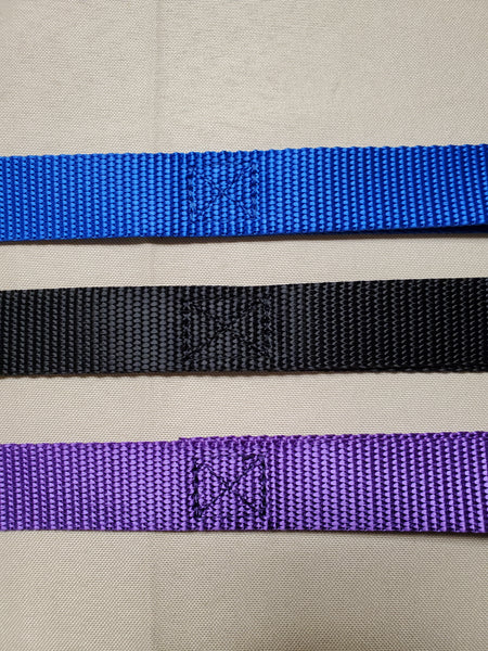 Dog Leash - Nylon - 1" Wide - Black/Purple/Blue - 5 Ft Length - Lifetime Warranty