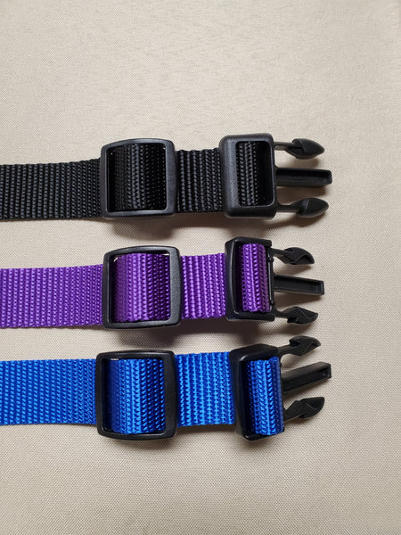 Dog Collar - Nylon - 1" Wide - Black/Purple/Blue - S M L XL - Lifetime Warranty