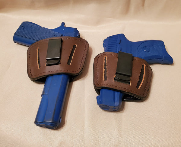 Ambidextrous Belt Slide Holster - Leather - Black or Brown - Lifetime Warranty