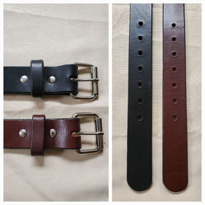 Everyday Men's Belt - Leather - Plain - Black/Brown - Size 28-70 - Lifetime Warranty