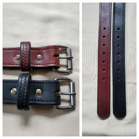Everyday Men's Belt - Leather - Stitched - Black/Brown - Size 28-70 - Lifetime Warranty