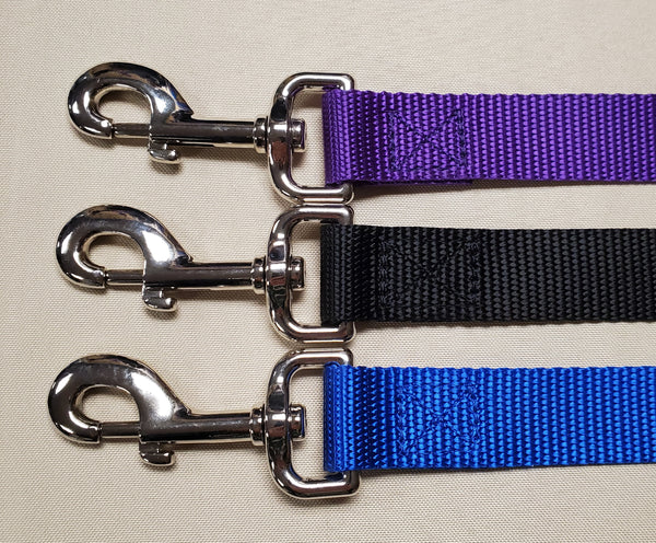 Dog Leash - Nylon - 1" Wide - Black/Purple/Blue - 5 Ft Length - Lifetime Warranty