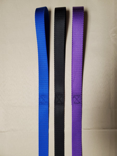 Dog Leash - Nylon - 1" Wide - Black/Purple/Blue - 5 Ft Length - Lifetime Warranty