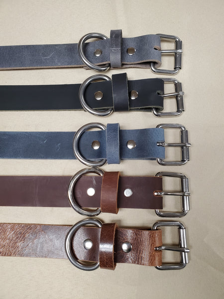 Dog Collar - Leather - 1.25" Wide - 4 Colors - Size 14 - 30 - Lifetime Warranty