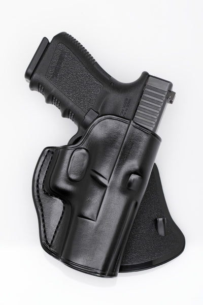 Paddle Holster - Leather - Black or Brown - LEFT- Lifetime Warranty