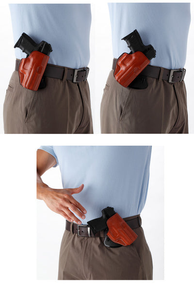 Paddle Holster - Leather - Black or Brown - RIGHT - Lifetime Warranty