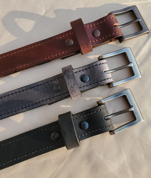 Men/Women -  Dress Belt - Leather - Black/Brown/Gray/Antique Brown - Size 28-50 - Lifetime Warranty
