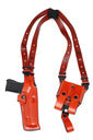 Shoulder Holster Set VERTICAL w/Double Mag Holder (XtraLong)- Leather - Black/Brown - RIGHT - Lifetime Warranty